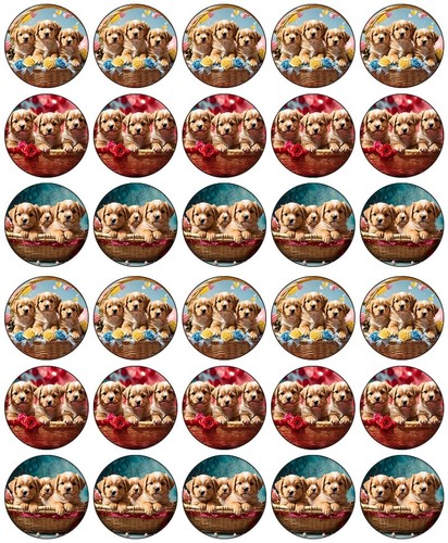 Welpen korb cupcake topper - welpen,
